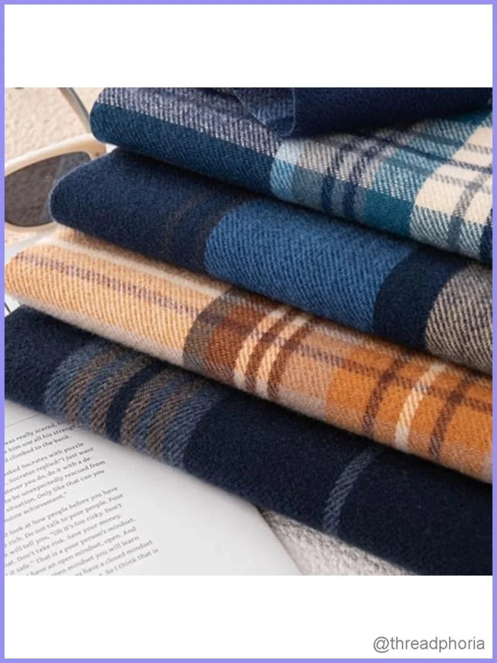 Unisex Tartan Plaid Scarf Narrow Long 100% Soft Polyester Blend Winter Warm